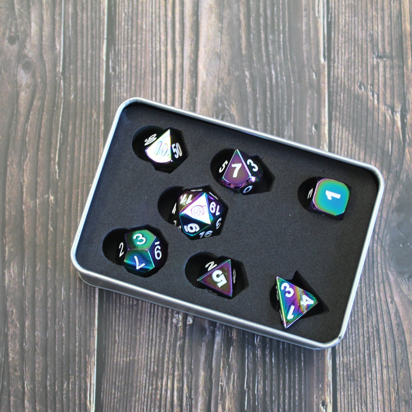 Metal Alchemist's Oil Dice Set with Display Box