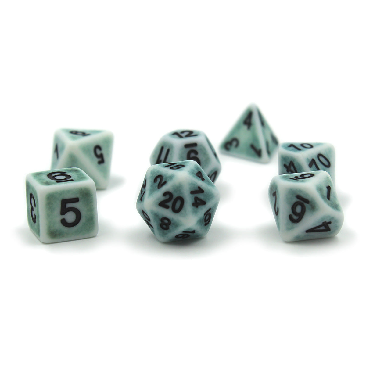 Ancient White Polymer Dice Set