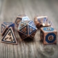 Copper & Blue | Plated Metal Dice Set (7) | Dungeons and Dragons (DnD) | Tabletop RPG Gaming