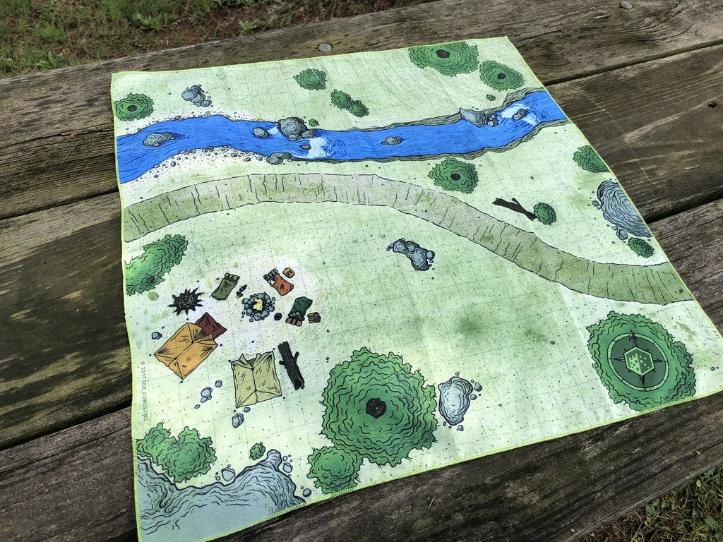 camp map for d&d on table. Part of the six pack.