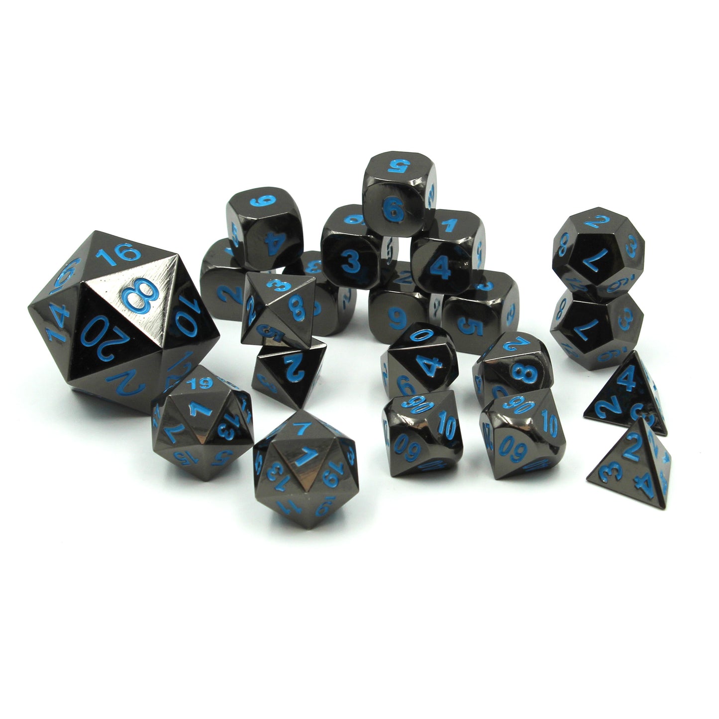 Dungeon Masters Metal Dice Bundle: Black Frost