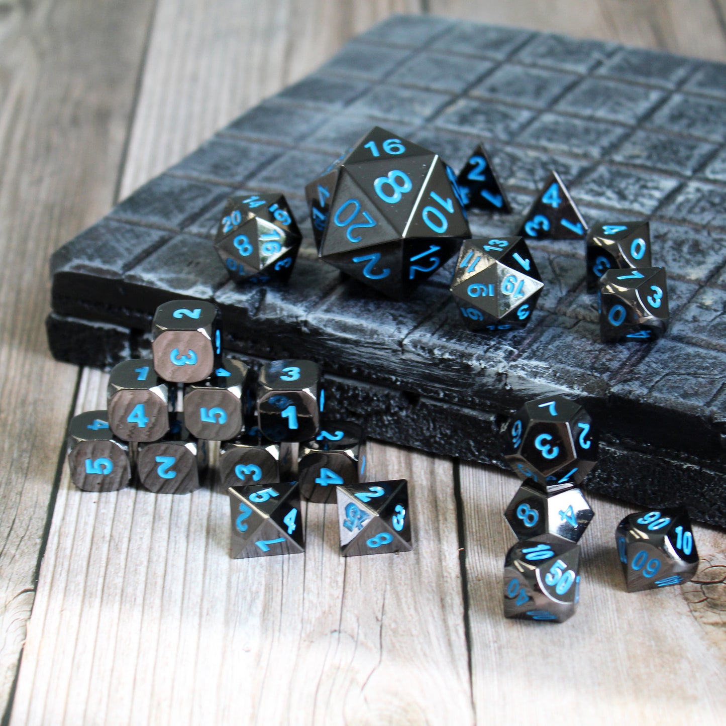 Dungeon Masters Metal Dice Bundle: Black Frost