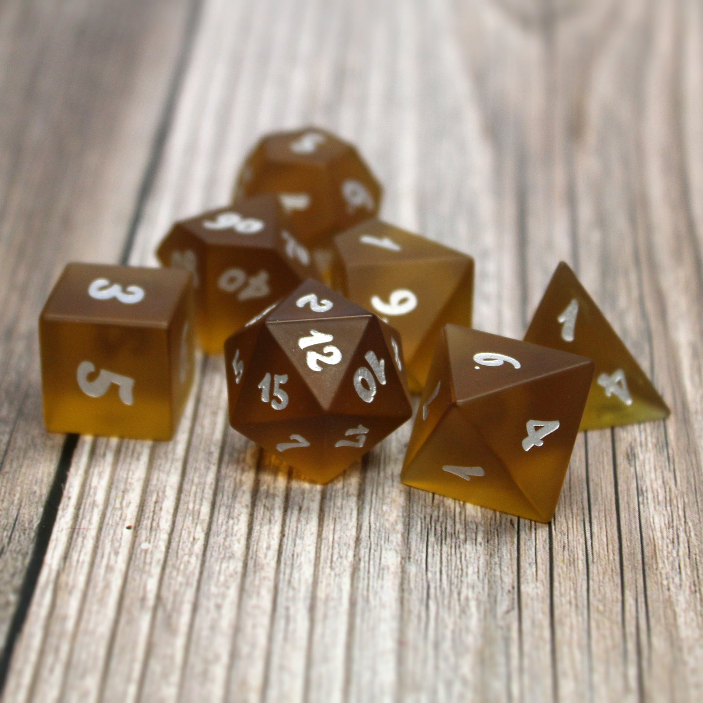 Gangplank Brown Sea Glass Dice Set