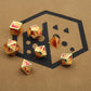 Reds and Yellow Metal Dice Set. Color Mixed.