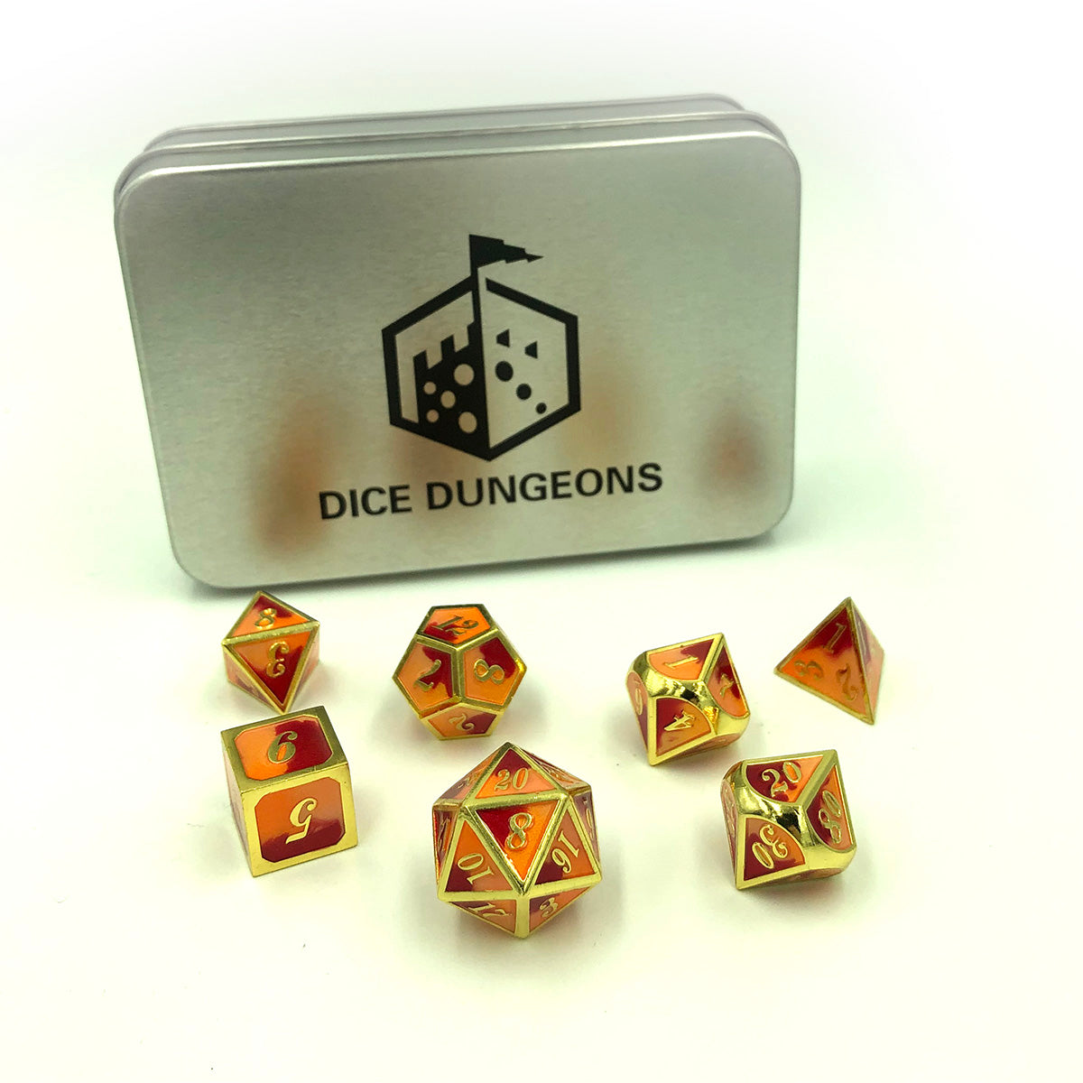 Metal three color dice with display box
