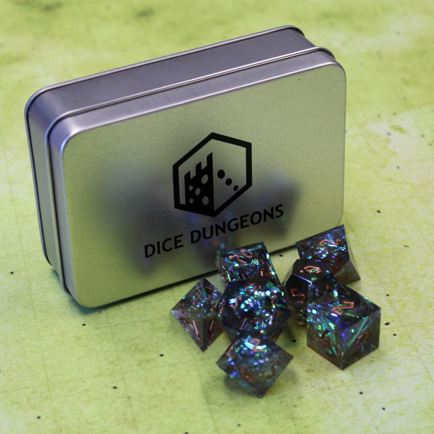 StarGlow Smoke Sharp Edge Resin Dice Set