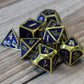 Metalic blue and gold dice set