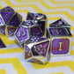 Metal Imperial Magi Purple Dice Set with Display Box