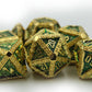 Metal Cavalier Gold & Green Dice Set with Display Box