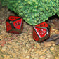 Metal Imperial Red Dice Set with Display Box