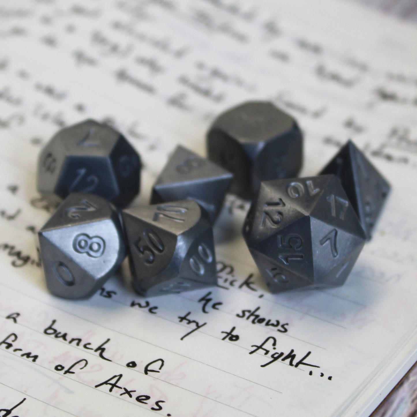 Metal PlateMetal Gray Dice Set with Display Box