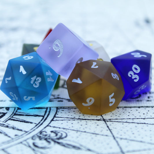 Sea Glass inspired dice sets for dungeons and dragons