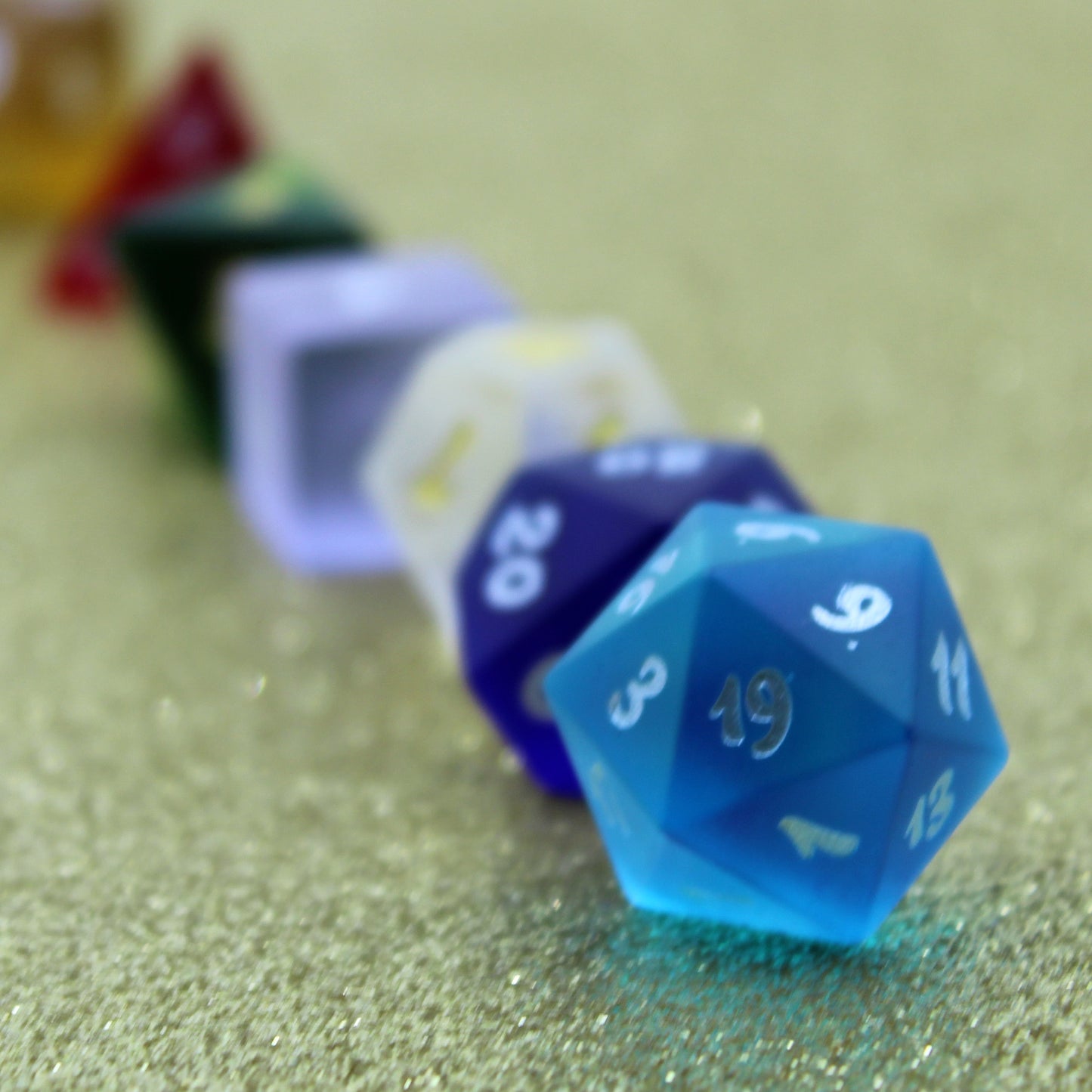 7 colors of our sea glass dice