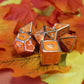Metal Imperial Pumpkin Spice Orange Dice Set with Display Box