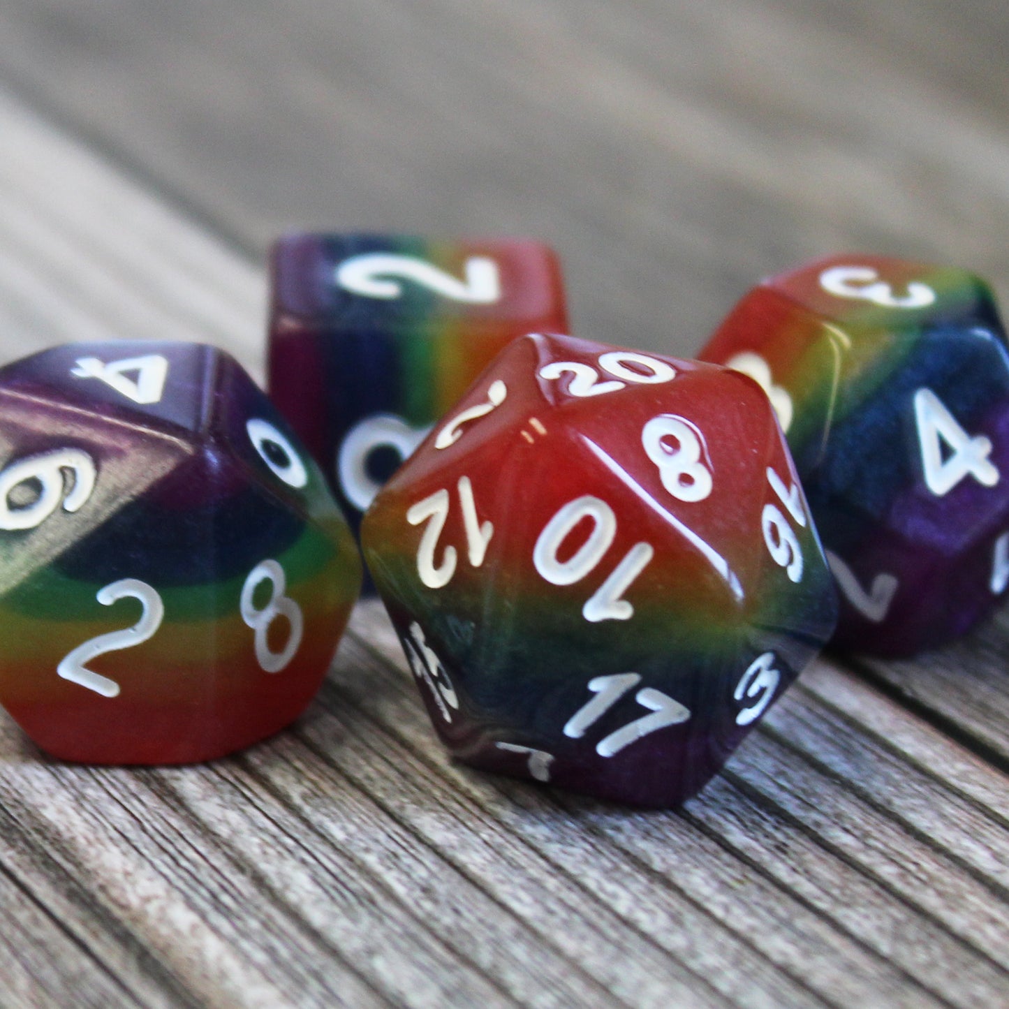 Rainbow dice for dungeons and dragons