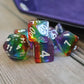 Rainbow Translucent Layer Polymer Dice Set