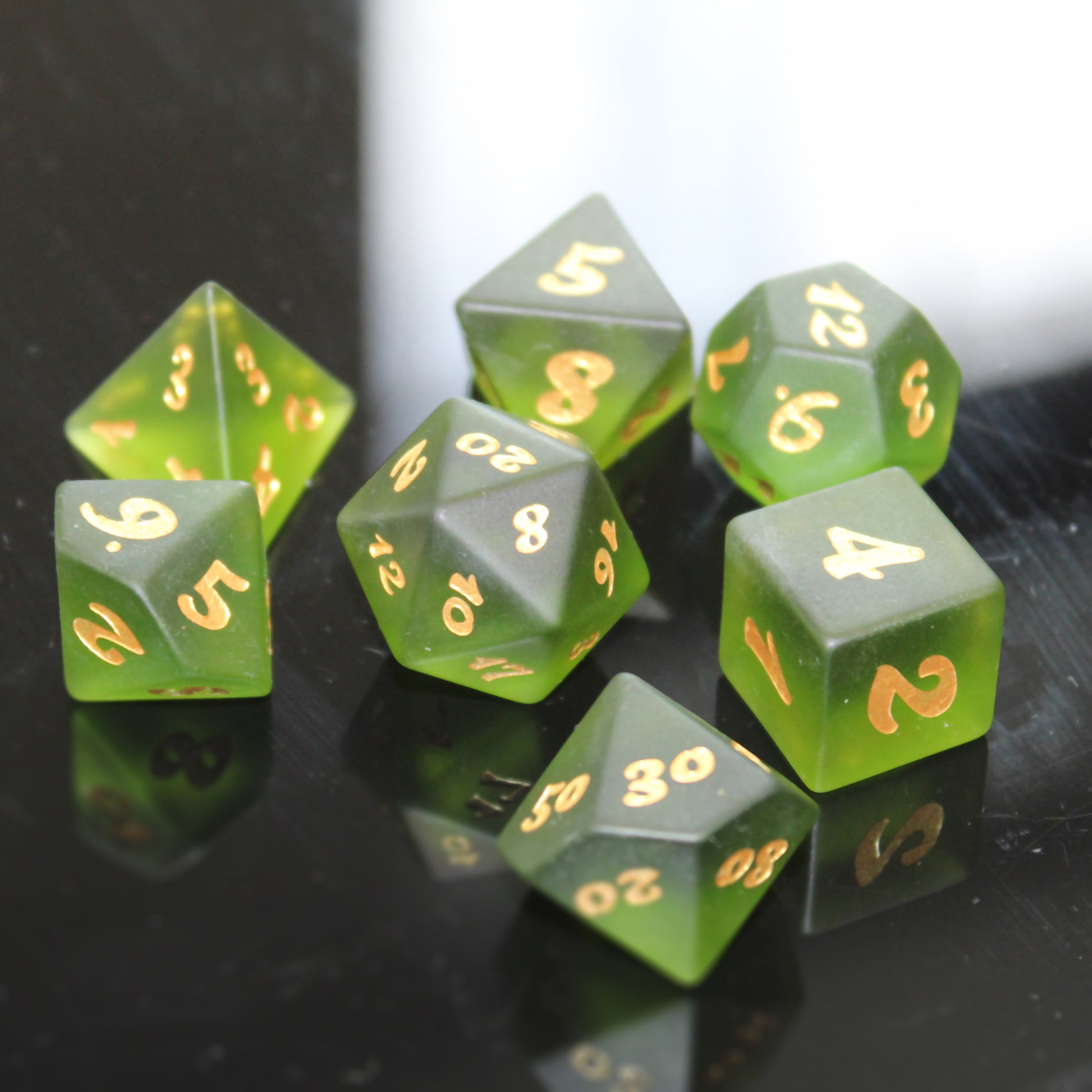 Frost Glass - Green Dice Set