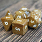Serpeggiante Marble Dice Set - stone dice with brown color