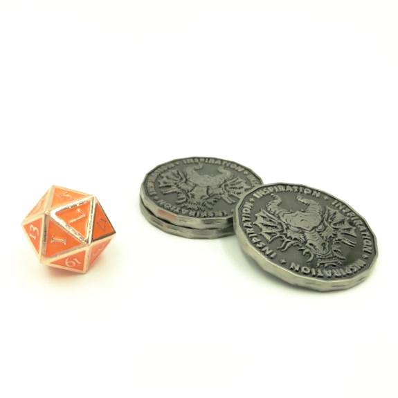 Antique Silver Inspiration Coins for D&D 5e