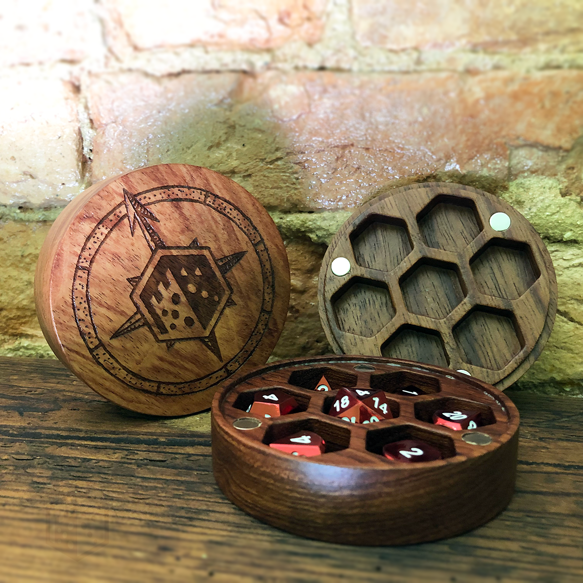 Rose Wood Dice Chest with Magnetic Lid