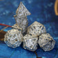 Metal Sterling Silver Draconic Cage Dice Set
