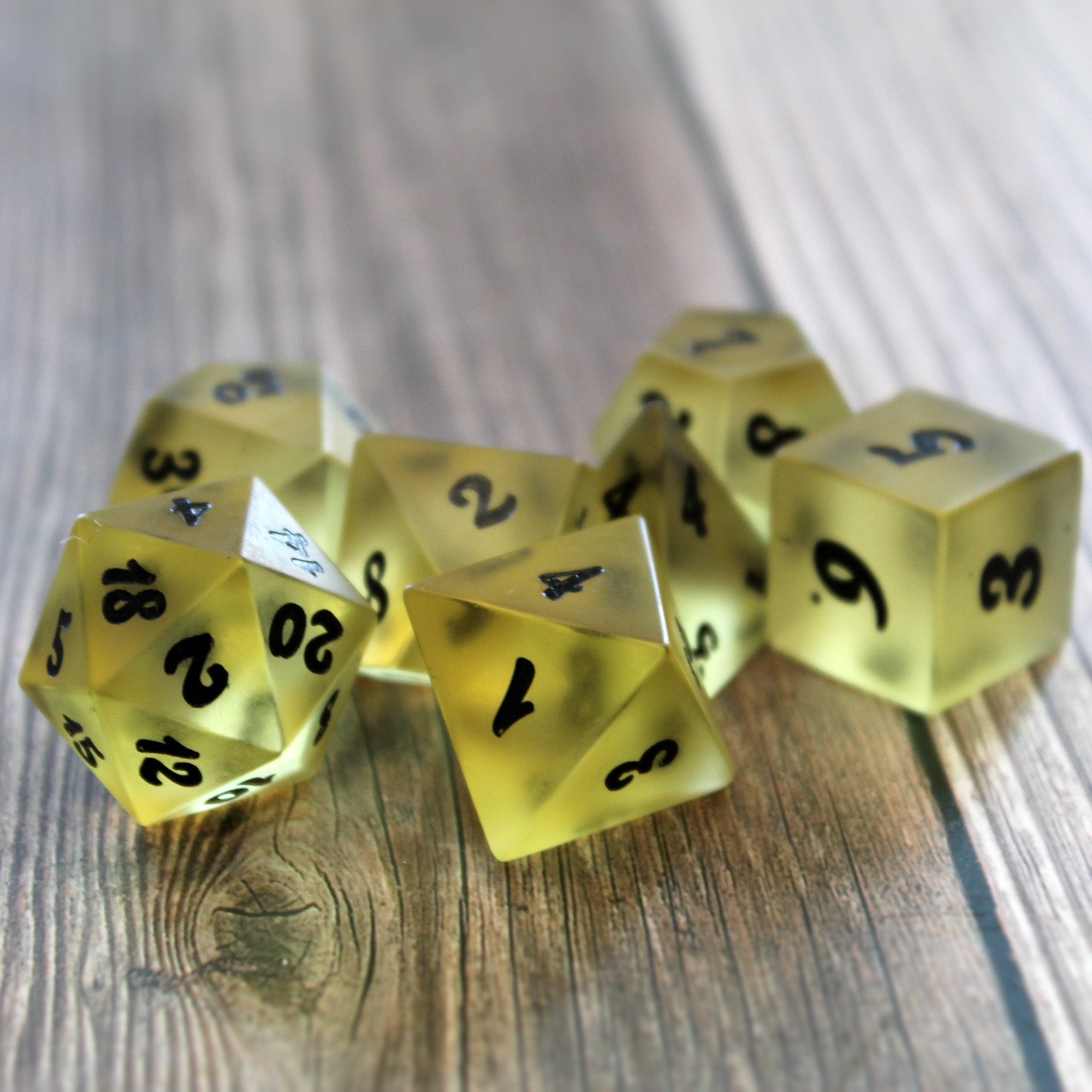 Sunshine Yellow Sea Glass shops Dice Set | Unique beautifully designed collectible dice | Frosted Glass Dice Sets for RPG Gaming