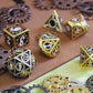 Gear d20 and full set in gold and blue.