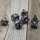 Void Relic Black on Wood - Dungeons and Dragons metal dice.
