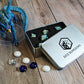 Metal Void Relic Silver & Blue Dice Set with Display Box