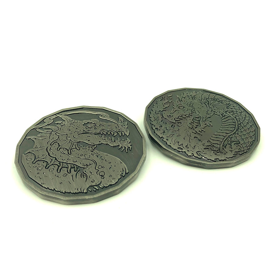 Young Dragons (2 In) Coin Token Pack on White Background