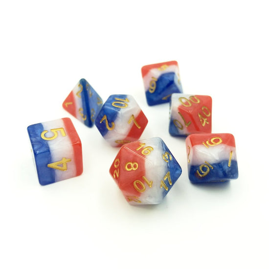 Red, White, & Blue Multicolor Dice Set | Plastic USA Dice for d20 RPG ...