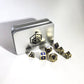 Metal Imperial Blue Gold Dice Set with Display Box