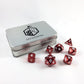 Metal Coated Color Red Dice Set with Display Box