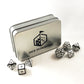 Metal Imperial White Dice Set with Display Box