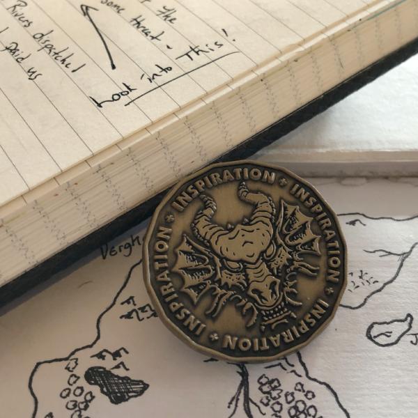 Inspiration Coin with Dragon for D&D