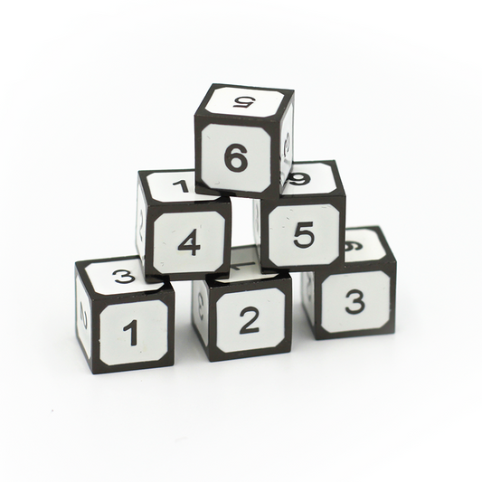 Metal Imperial White d6 Dice Set