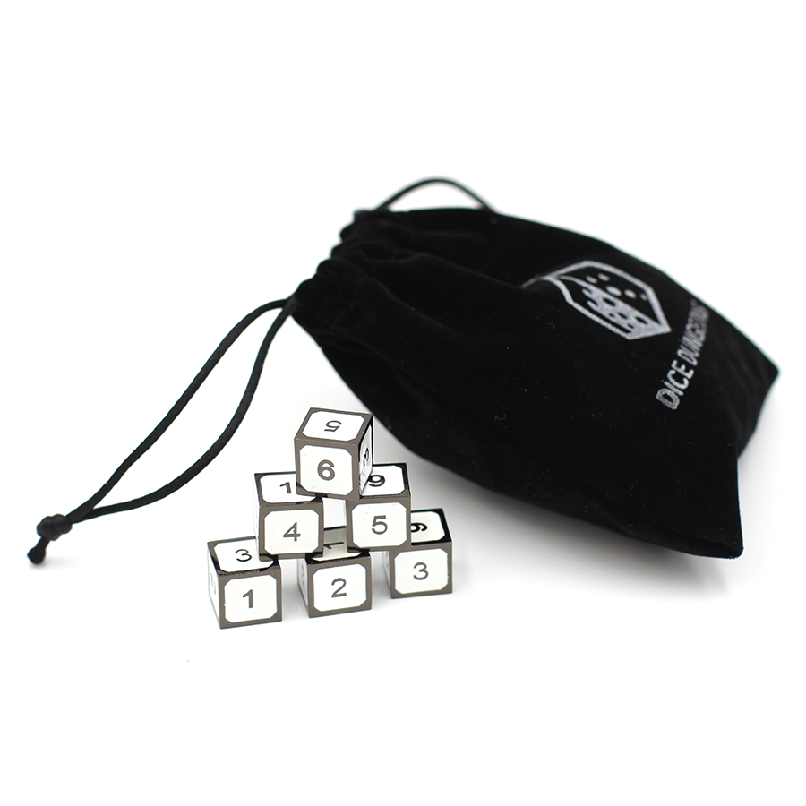 Metal Imperial White d6 Dice Set